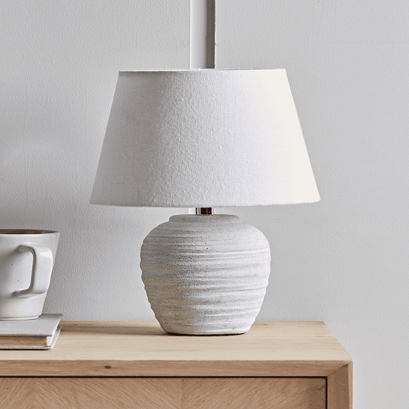 Concrete effect clearance table lamp