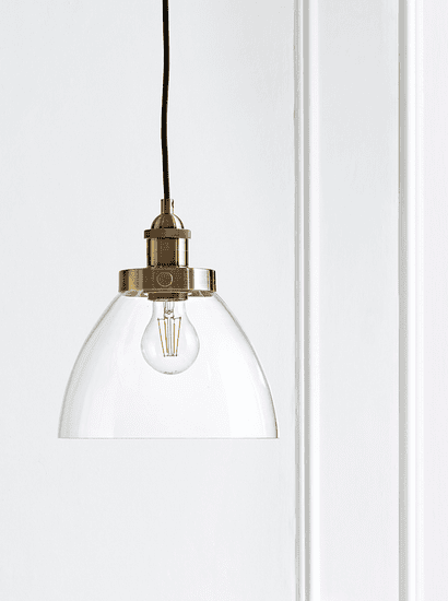 Domed Glass Pendant - Brass