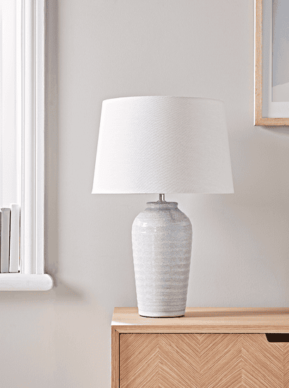 Ribbed Blue Table Lamp