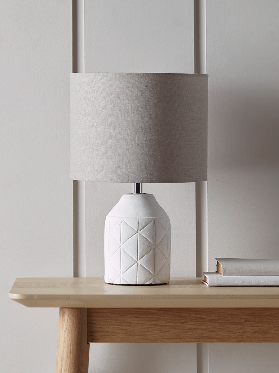 Product photograph of Geometric Bedside Lamp - White from Cox and Cox