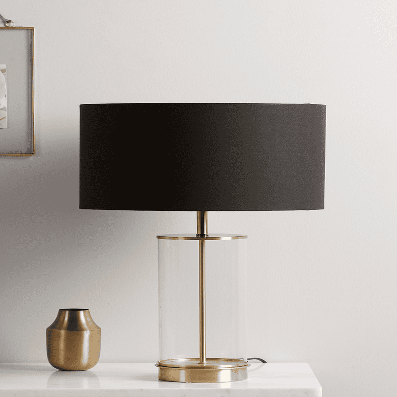 Glass and black lamp sale