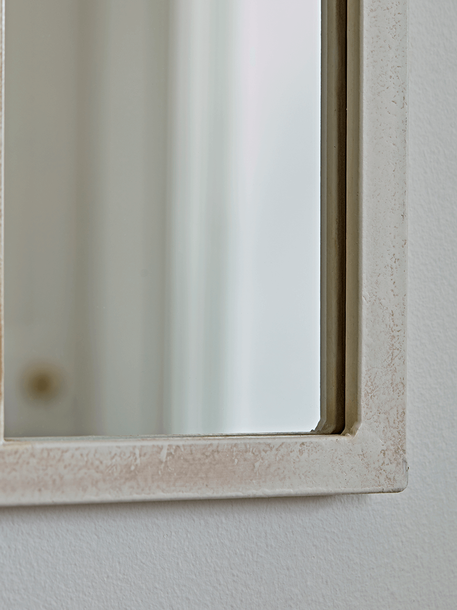 Product photograph of Cream Arched Window Mirror from Cox and Cox.