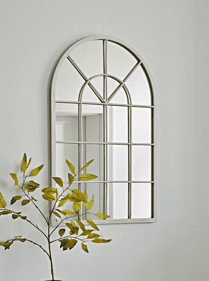 Cream Arched Window Mirror