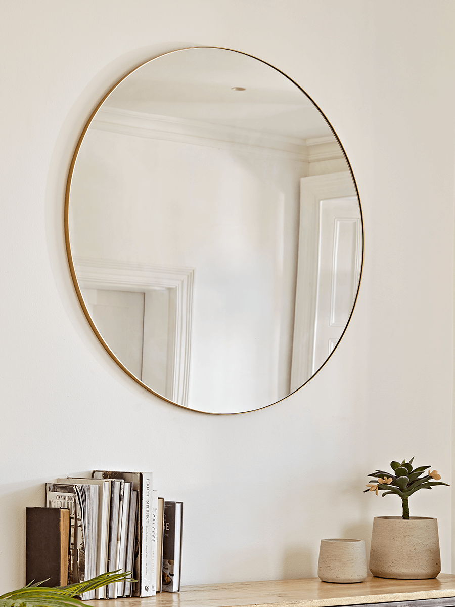 Product photograph of Oversized Frame Mirror - Soft Gold from Cox and Cox