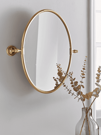 French Oval Mirror - Brass