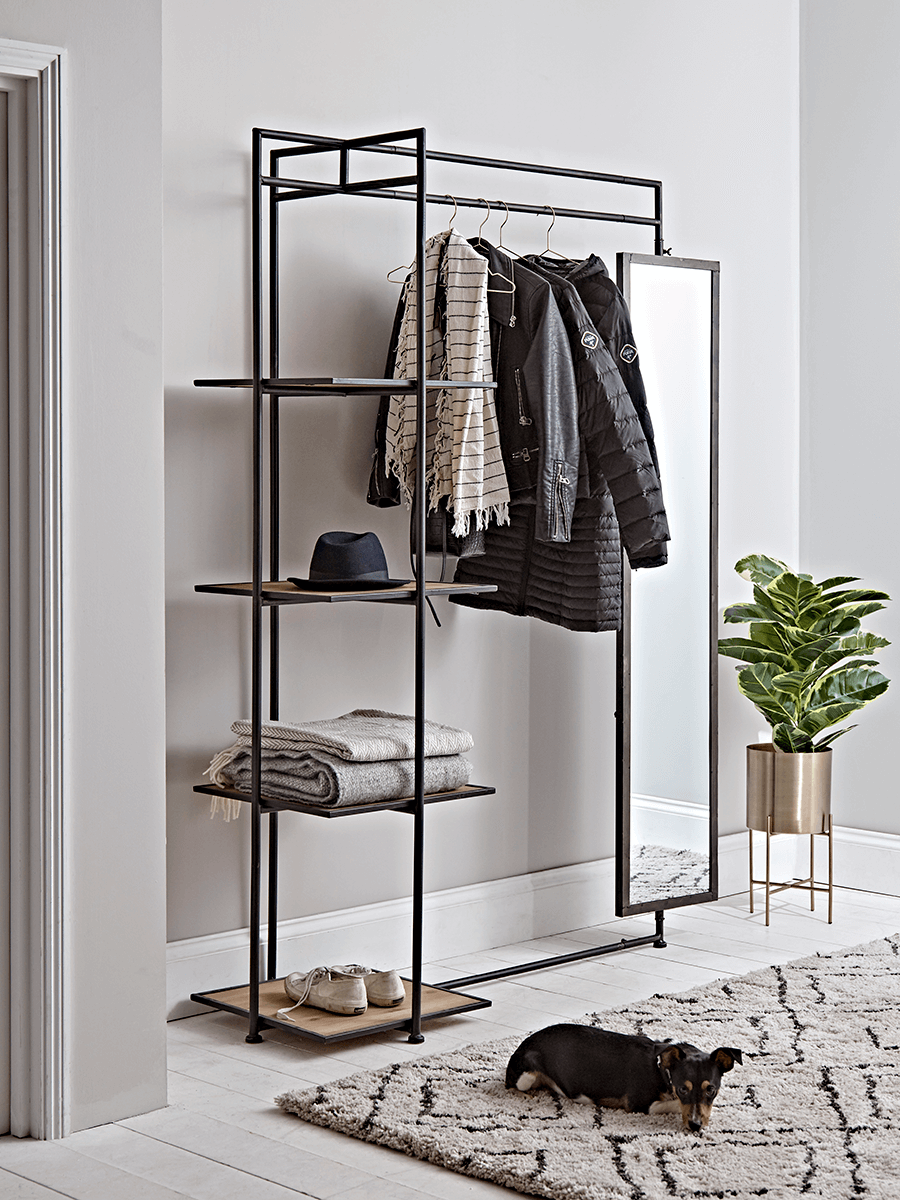 Photo of Wood & metal clothes rail