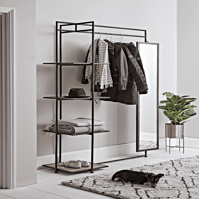 Wood Metal Clothes Rail