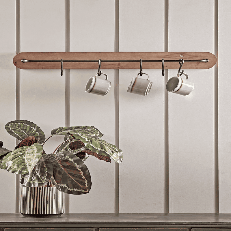 Wood Metal Hook Rail