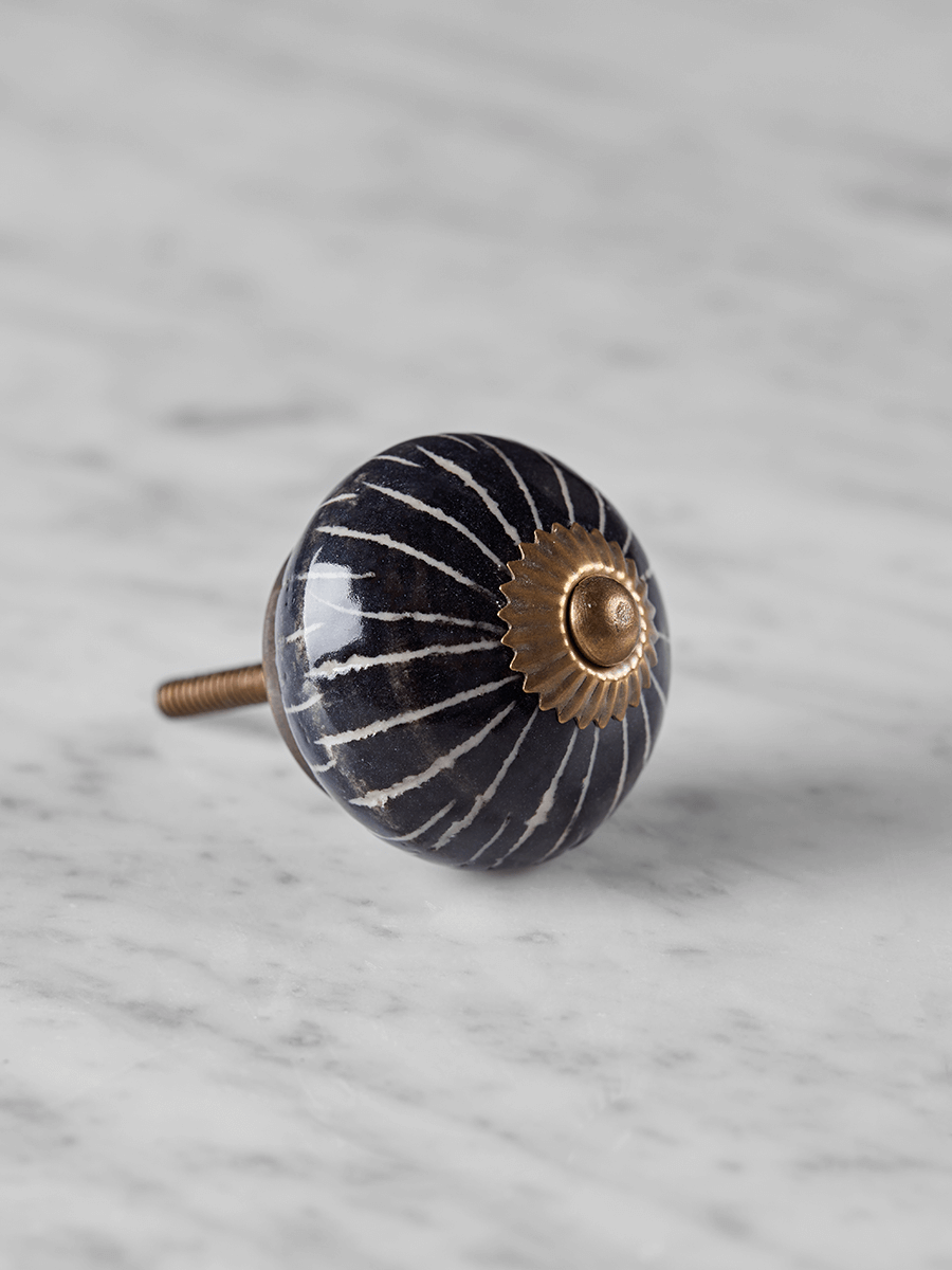 

Porcelain Monochrome Striped Knob