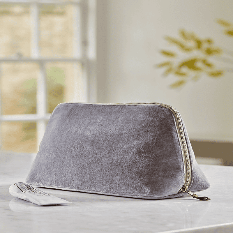 Grey velvet bag hotsell