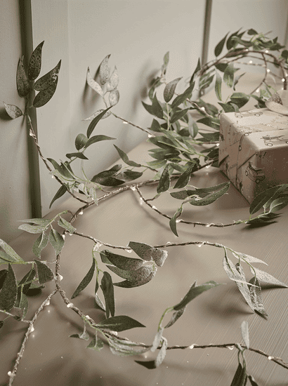 Faux Olive Leaf Light Up Garland