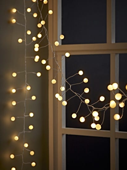 Indoor Outdoor Cherry Cluster Light - Silver