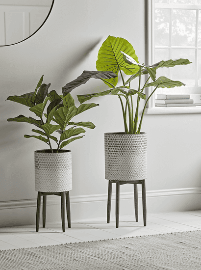 Ombre Whitewashed Standing Planter