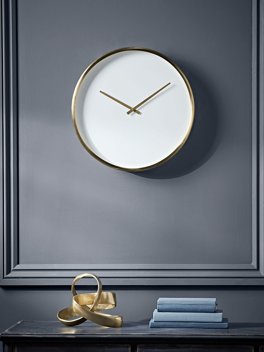 

White & Brass Deco Clock