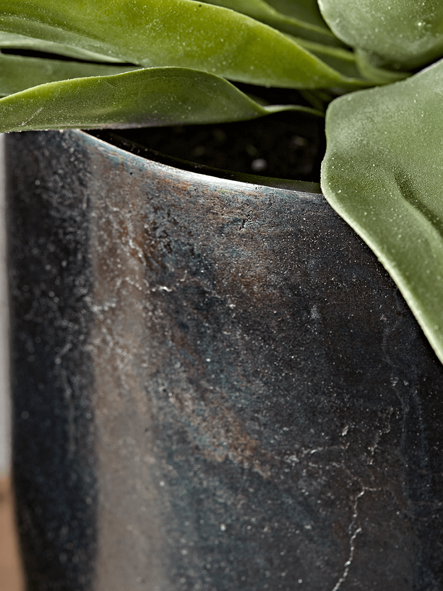 Product photograph of Two Textured Standing Planters - Black from Cox and Cox.