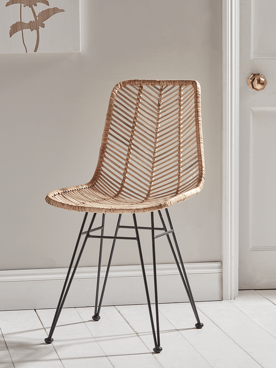 

Chevron Flat Rattan Dining Chair