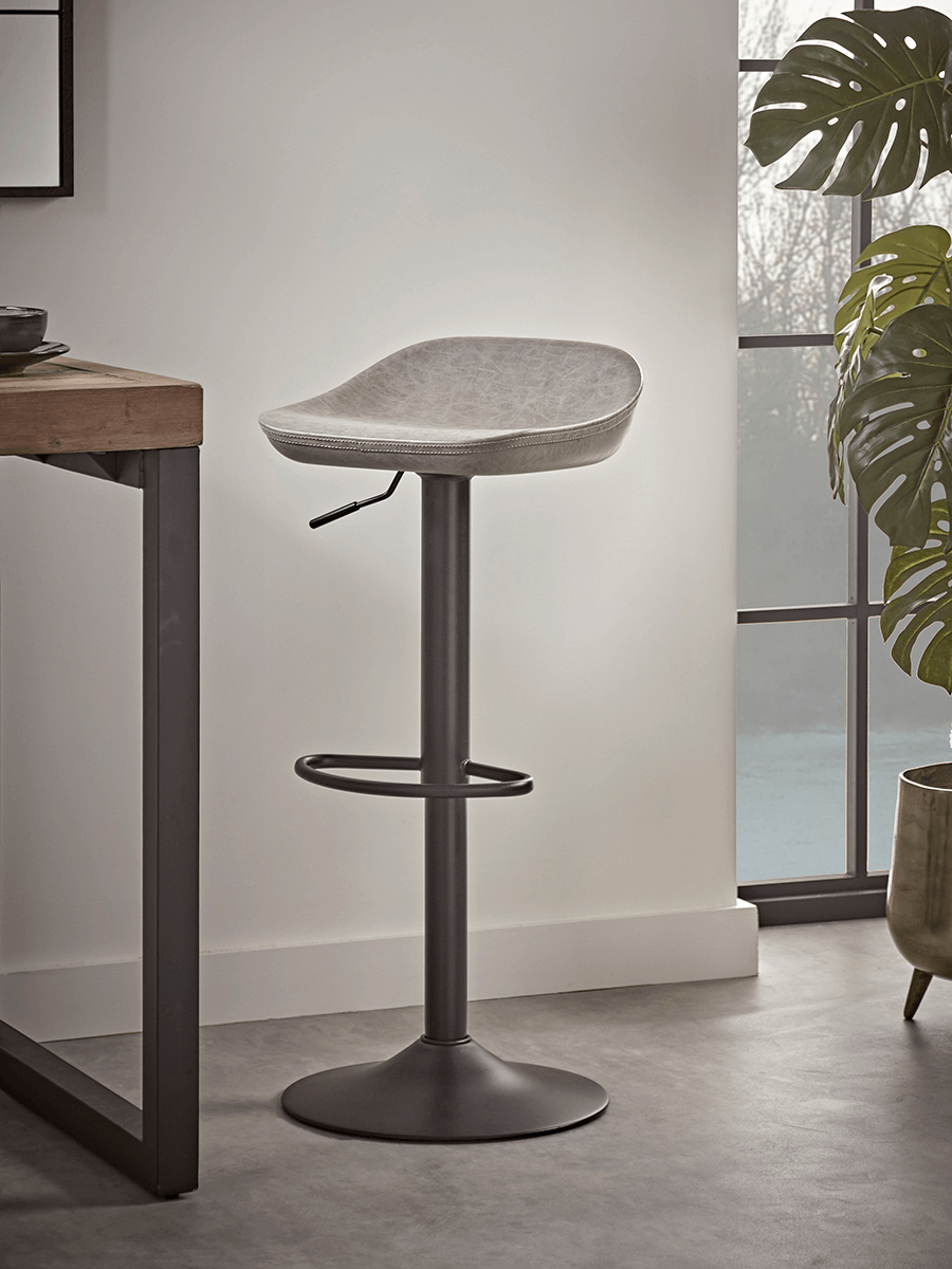

Faux Leather Counter Stool - Grey