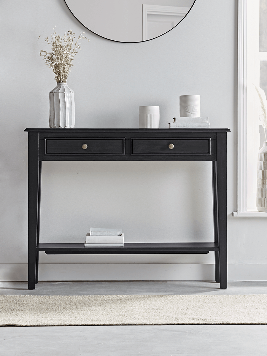 Product photograph of Camille Console Table - Black from Cox and Cox