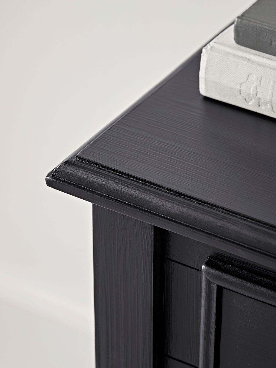 Product photograph of Camille Bedside Table - Black from Cox and Cox.