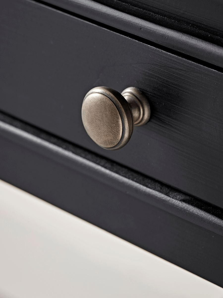 Product photograph of Camille Bedside Table - Black from Cox and Cox.