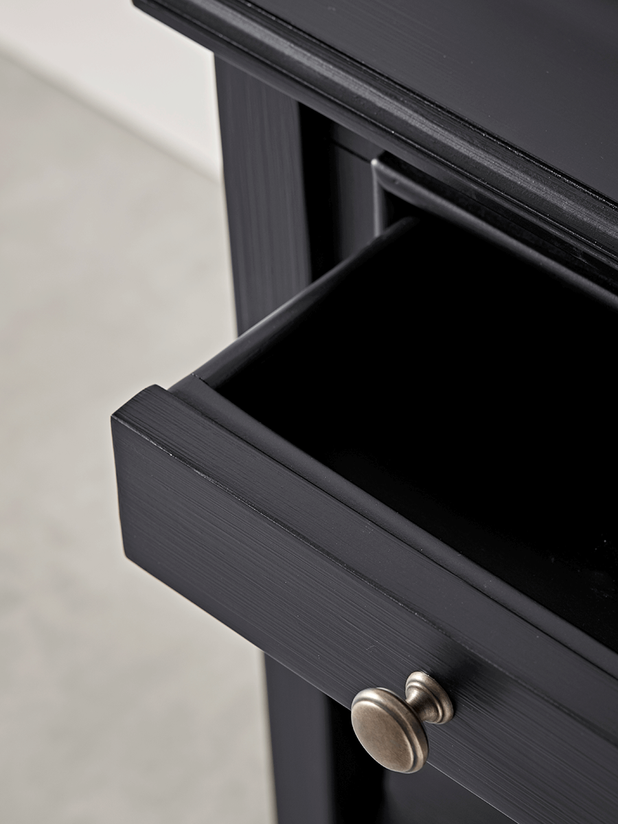 Product photograph of Camille Bedside Table - Black from Cox and Cox.