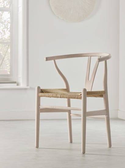 Raw Oak Bow Back Dining Chair