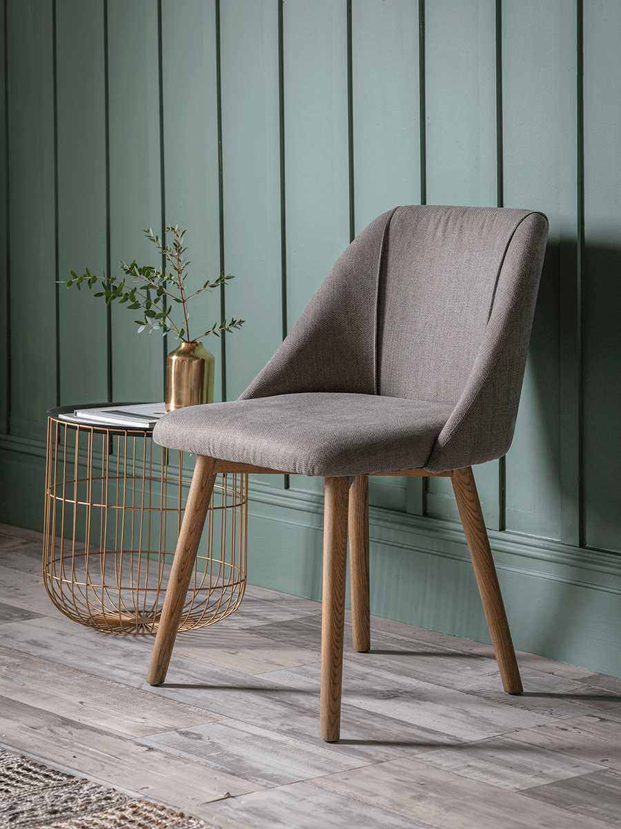 Product photograph of Two Upholstered Dining Chairs - Grey from Cox and Cox.