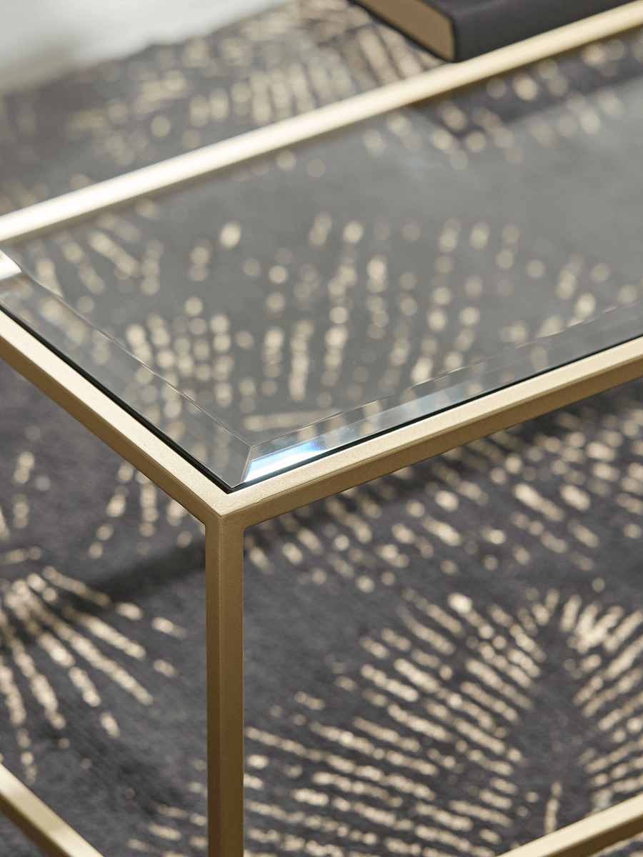 Product photograph of Villette Coffee Table - Soft Gold from Cox and Cox.