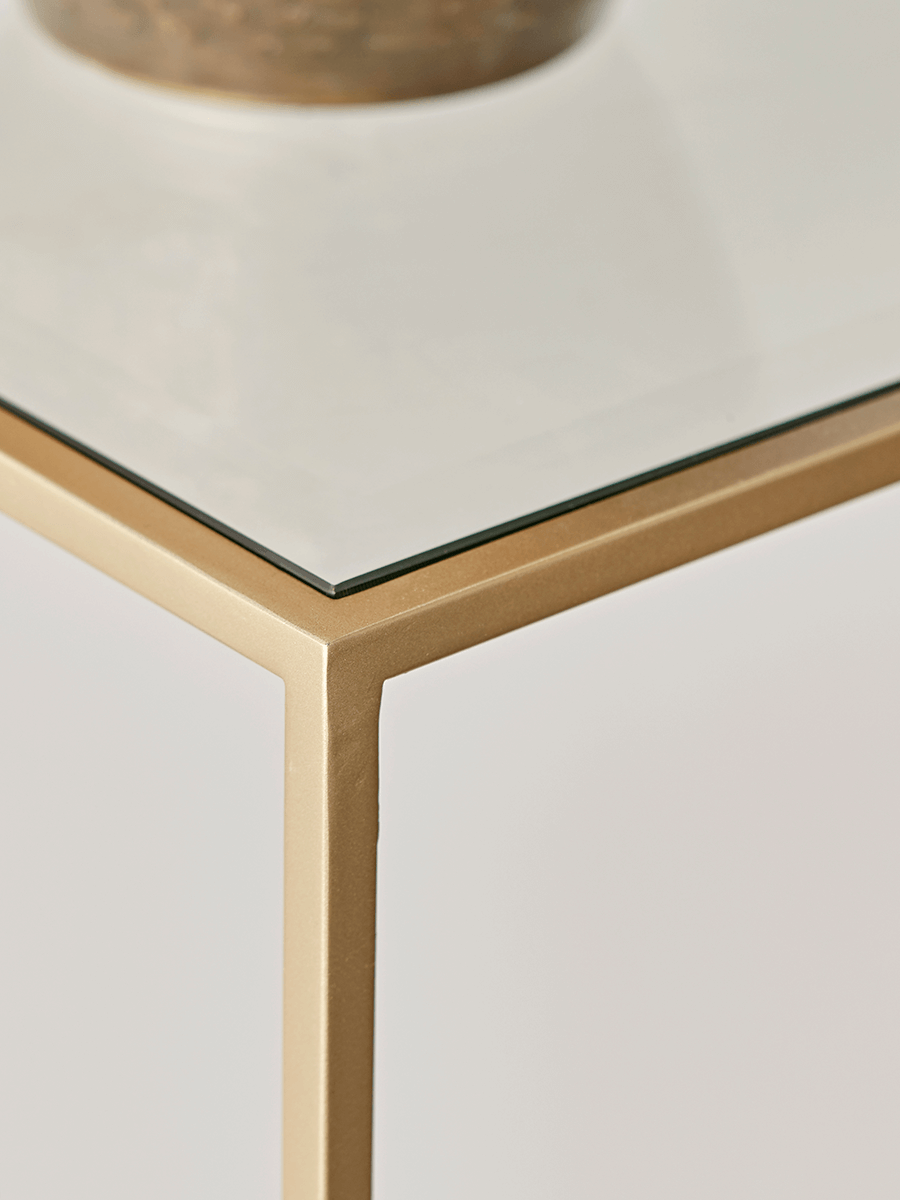 Product photograph of Villette Console Table - Soft Gold from Cox and Cox.