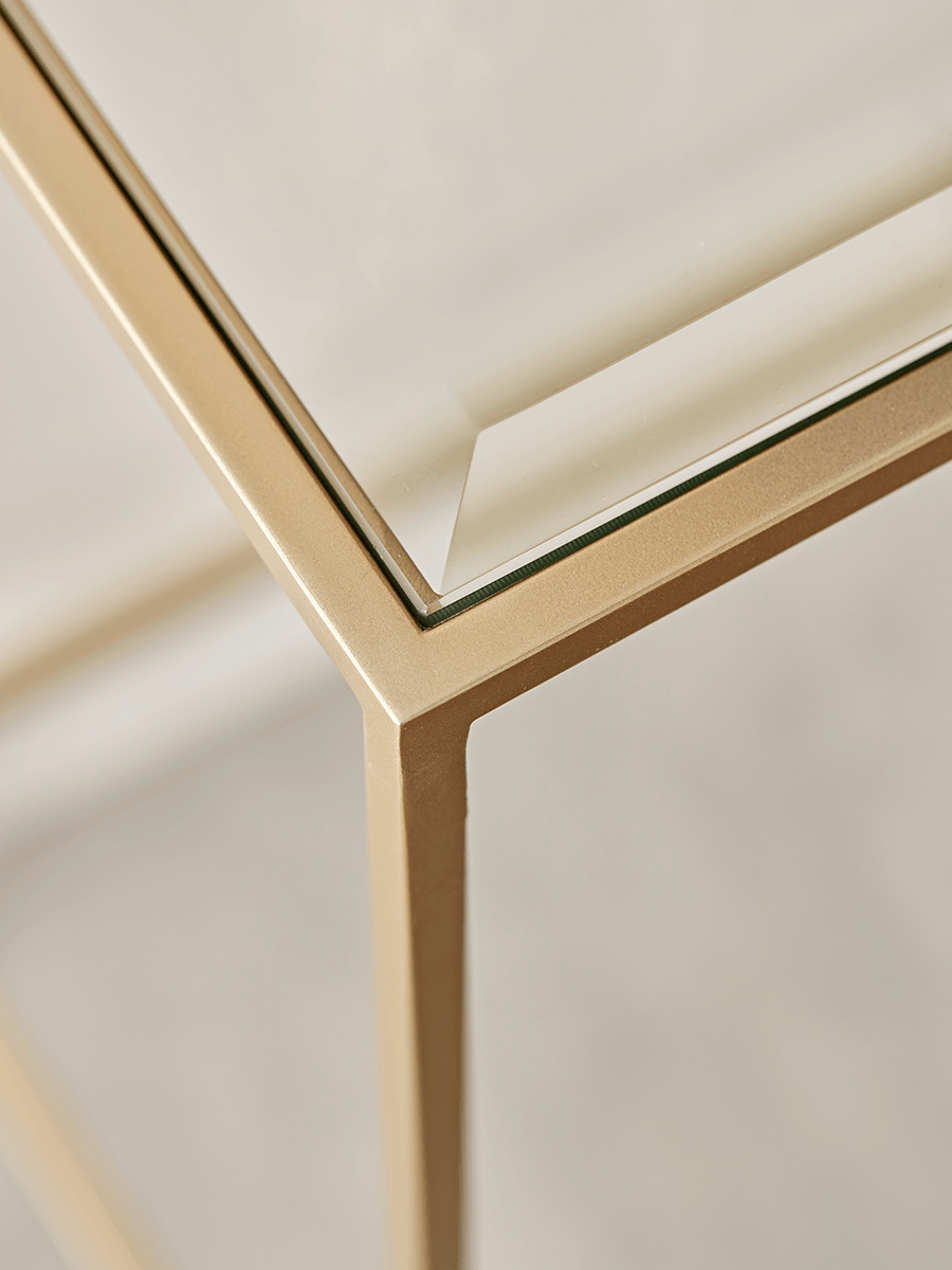 Product photograph of Villette Console Table - Soft Gold from Cox and Cox.