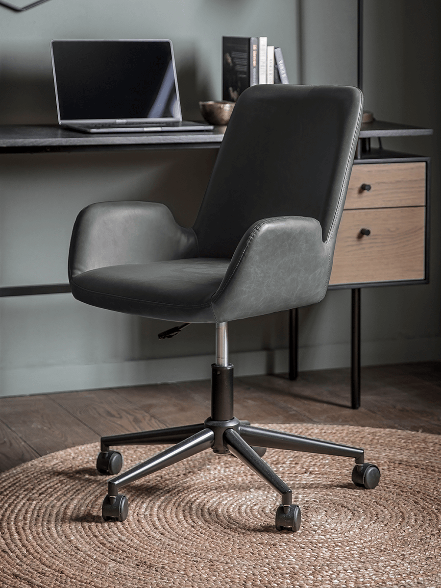 Product photograph of Belmont Office Chair - Charcoal from Cox and Cox