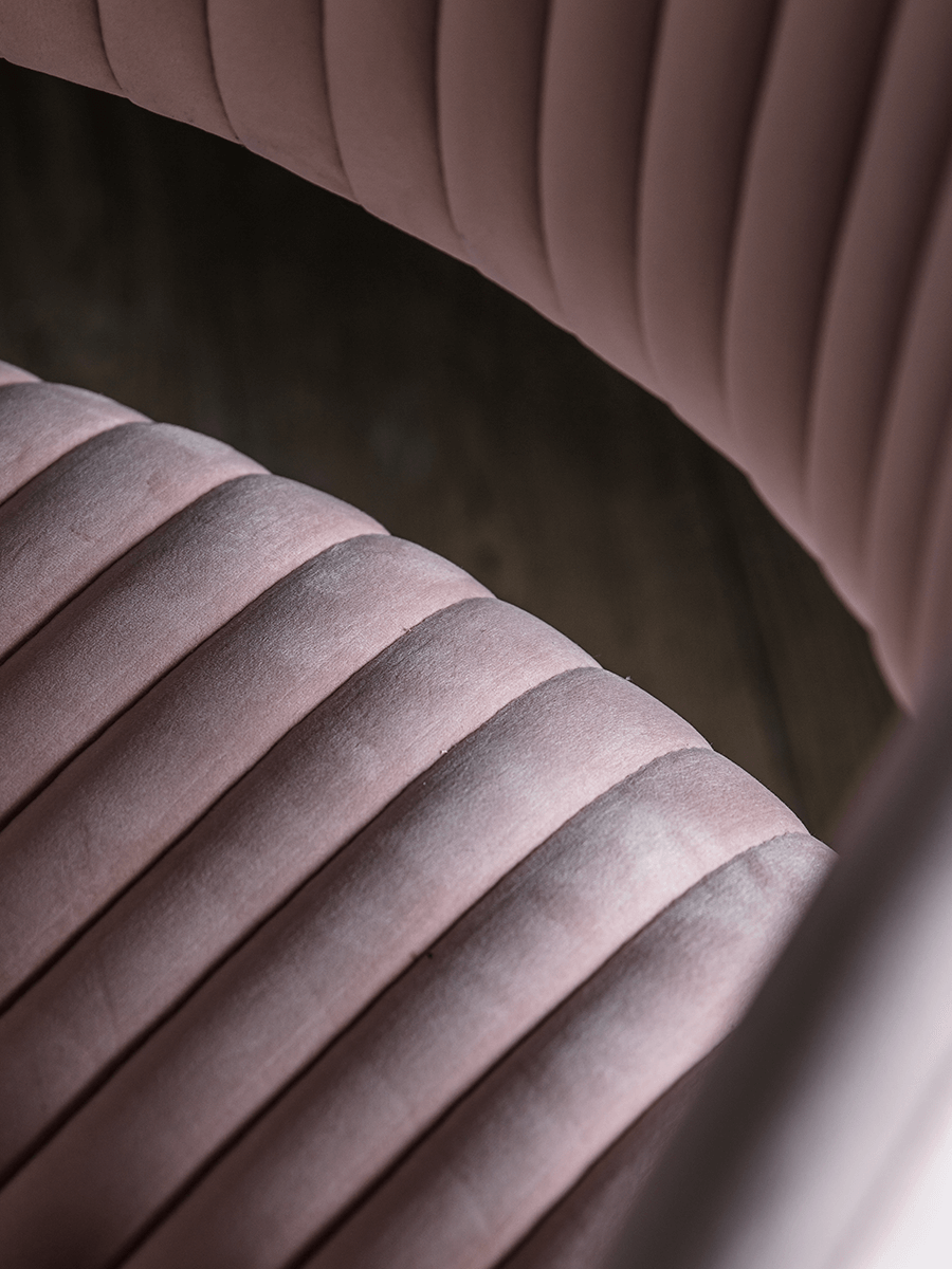 Product photograph of Blush Velvet Office Chair from Cox and Cox.