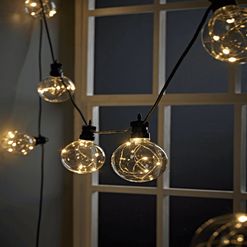 Indoor Outdoor Extendable Naked Globe Festoon Lights