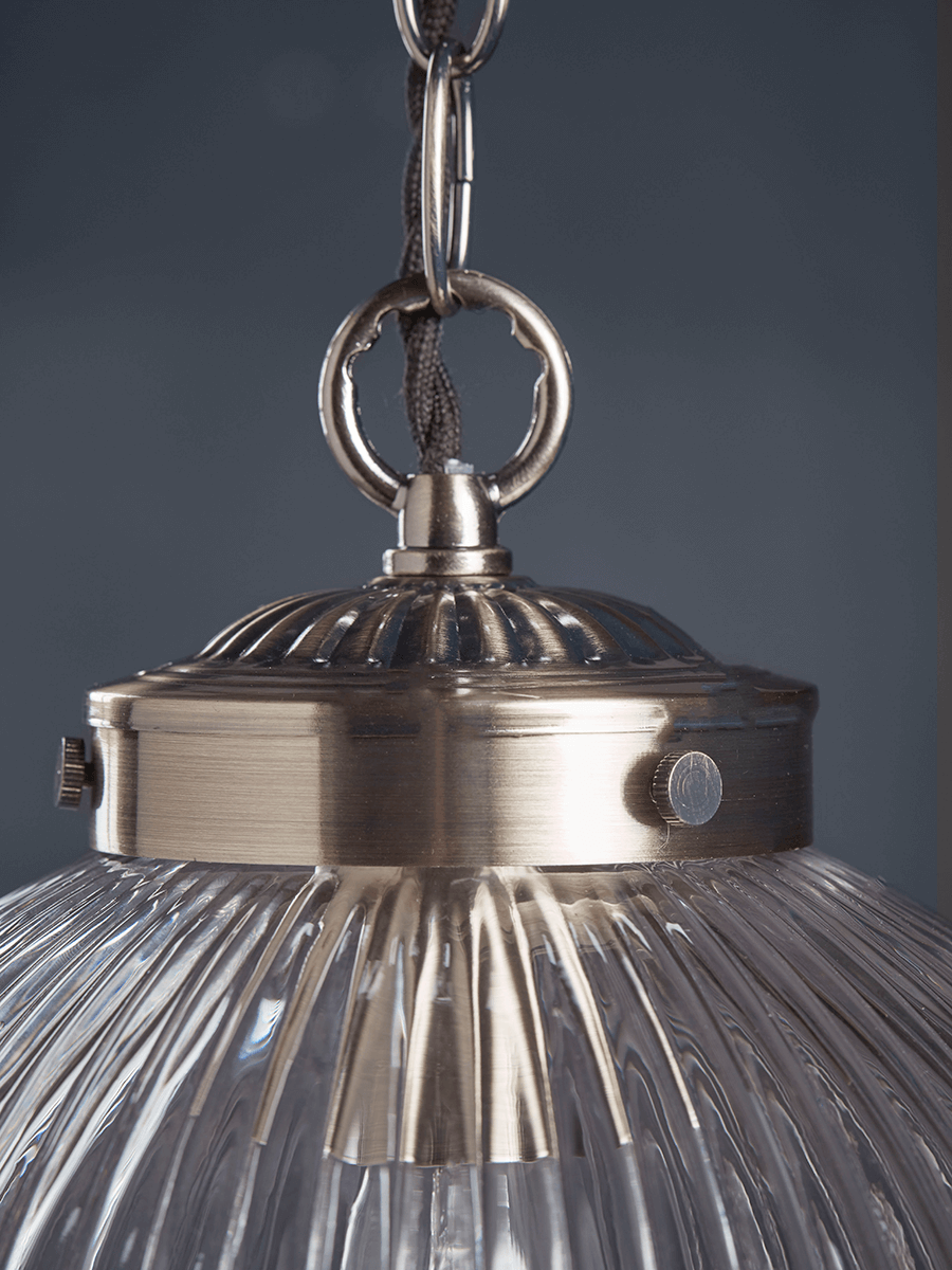 Product photograph of Deco Round Fluted Pendant from Cox and Cox.