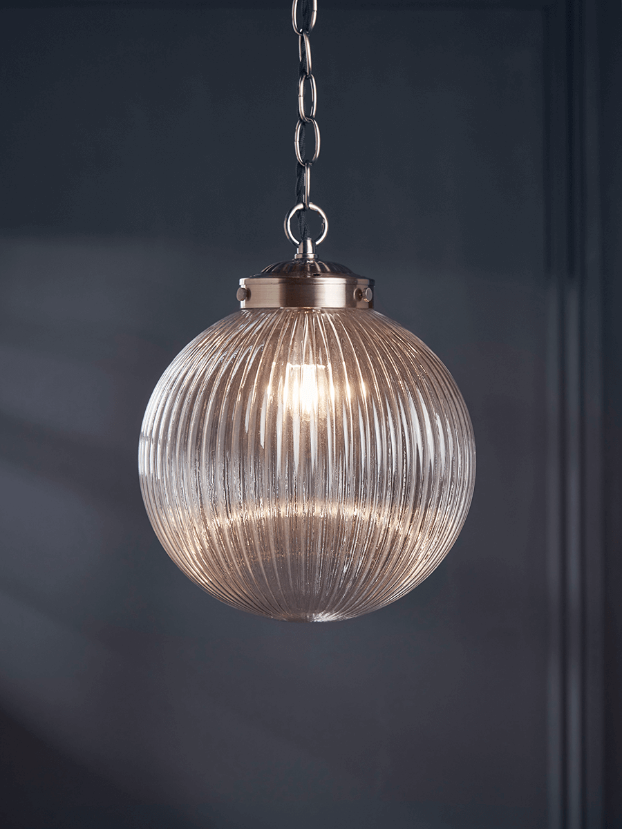 Product photograph of Deco Round Fluted Pendant from Cox and Cox