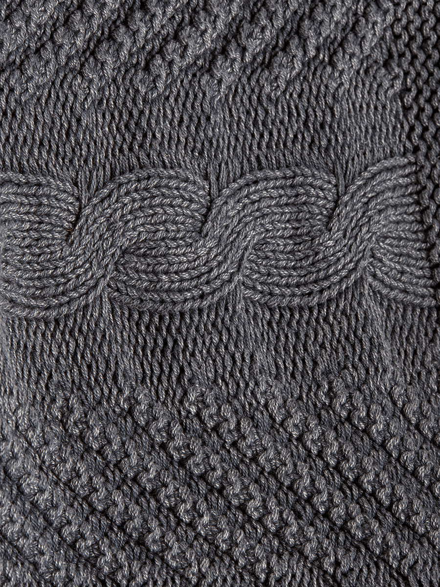 Product photograph of Cotton Cable Knit Throw - Charcoal from Cox and Cox.