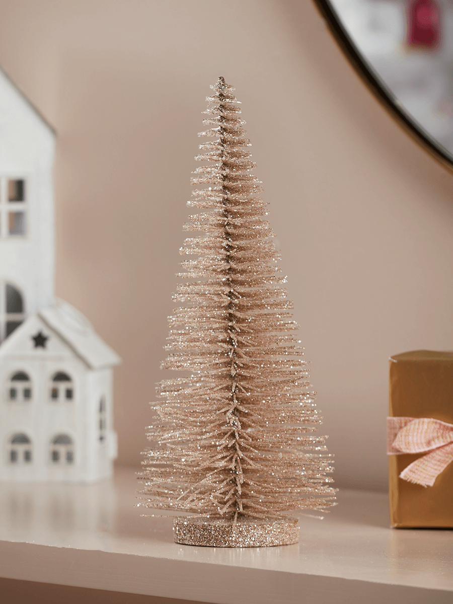 

Blush Glittered Brush Tree - Small