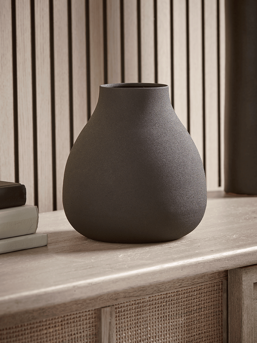 

Black Rounded Metal Vase