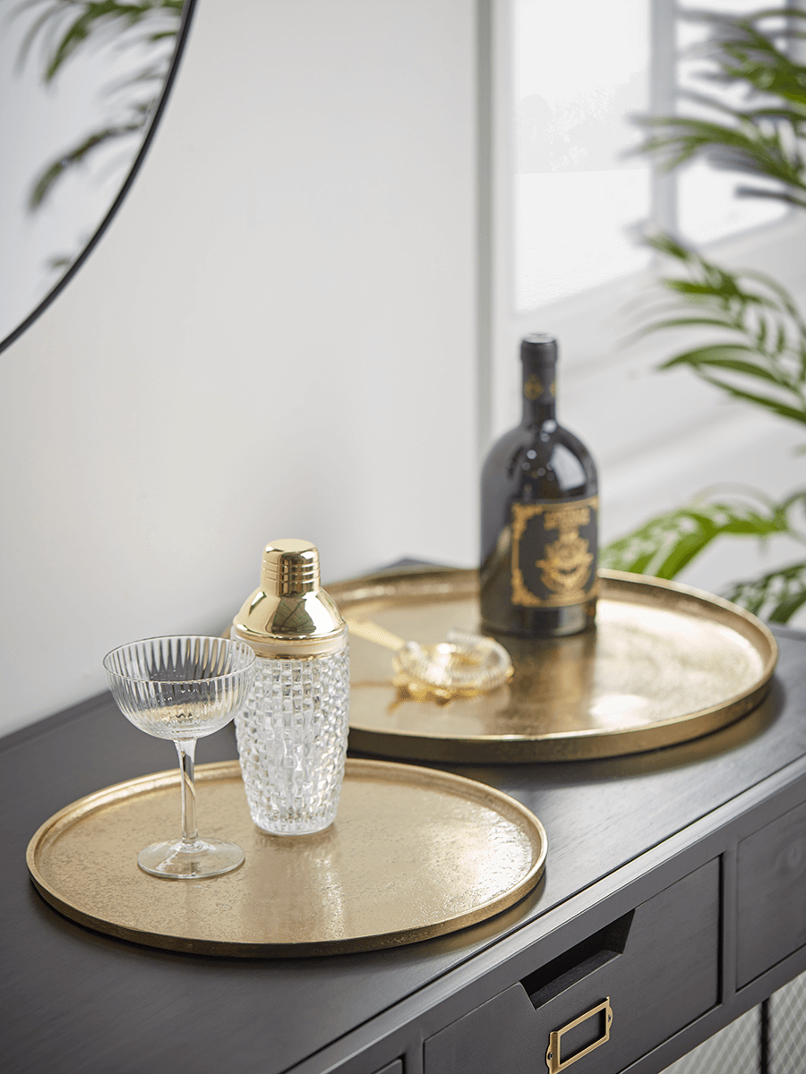 

Two Textured Gold Trays
