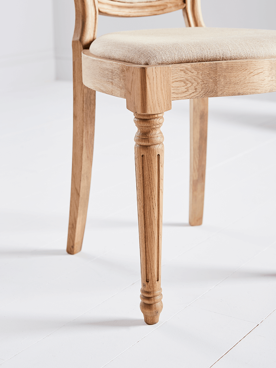 Product photograph of Cleo Oak Dining Chair from Cox and Cox.