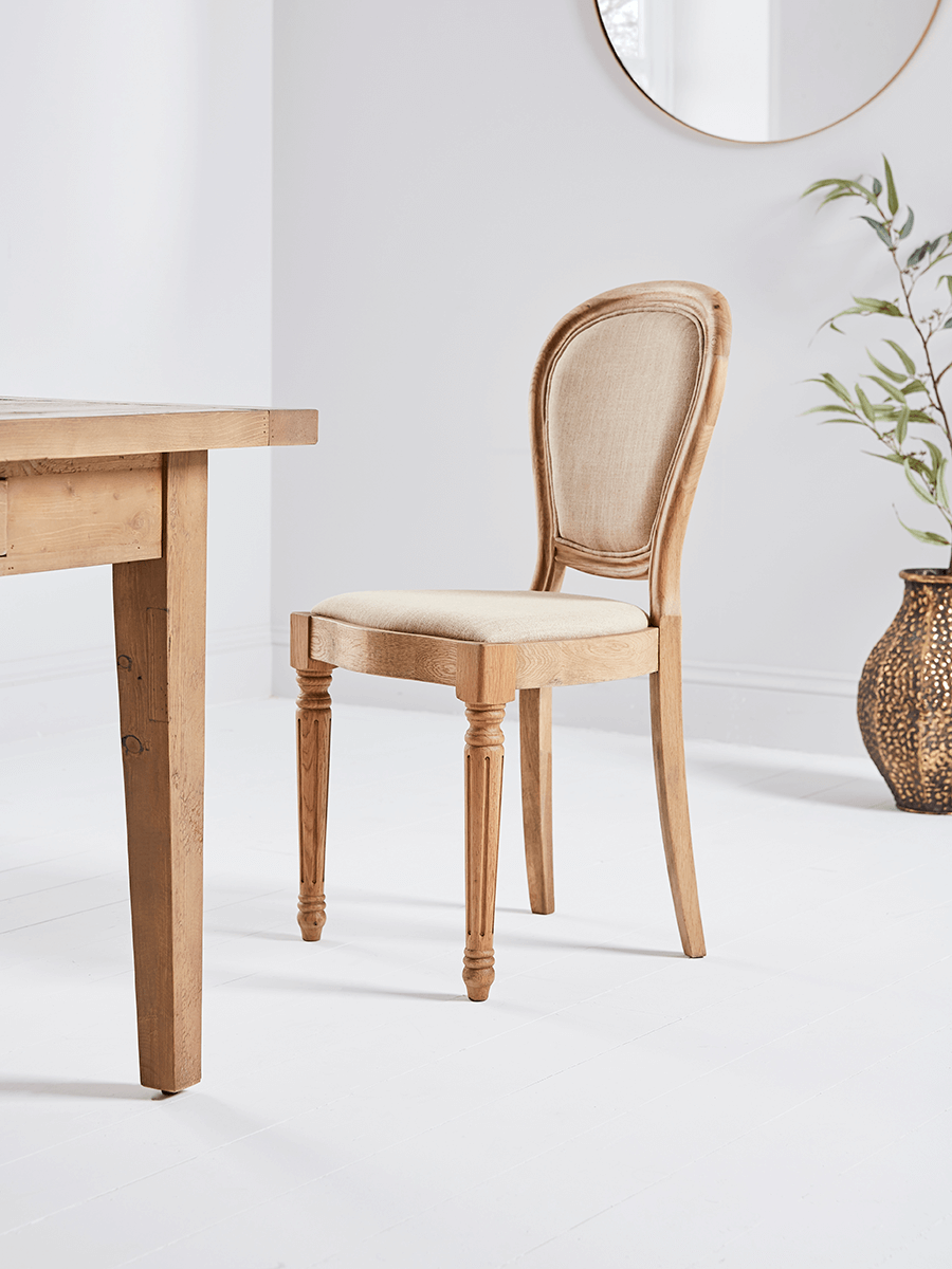 Product photograph of Cleo Oak Dining Chair from Cox and Cox