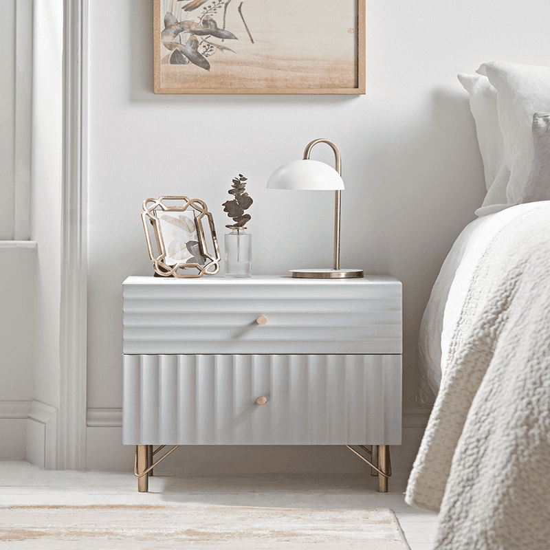 Pink and grey bedside table hot sale
