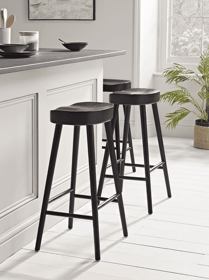 Weathered Oak Counter Stool - Black