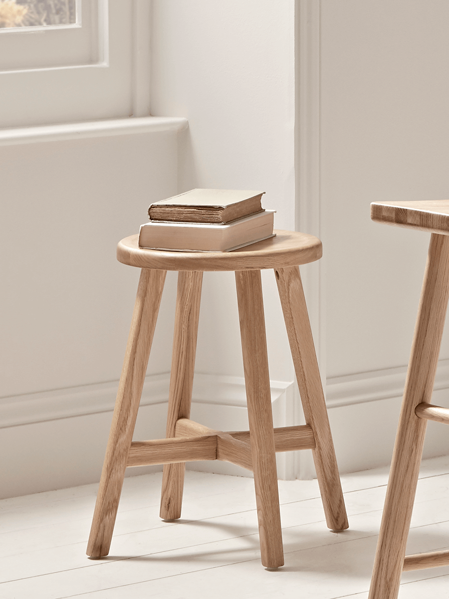 

Weathered Oak Farmhouse Low Stool