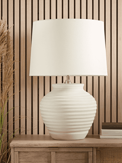 Oversized Ribbed Barrel Table Lamp