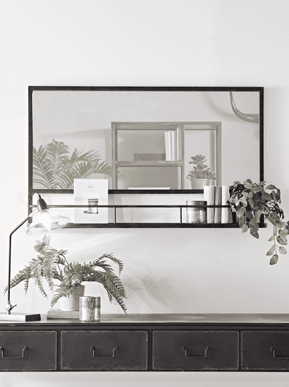 Industrial Landscape Shelf Mirror