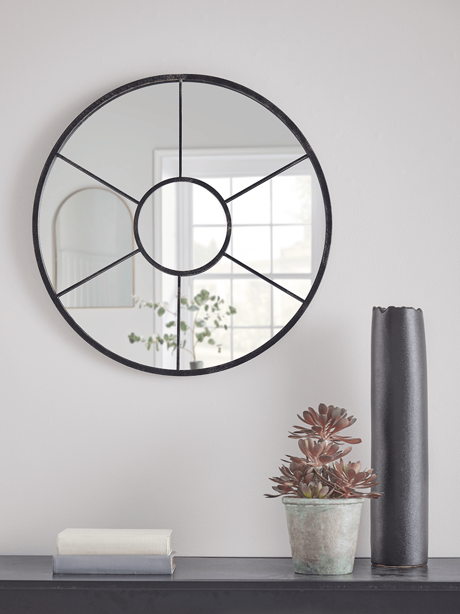 

NEW Round Panel Mirror - Black