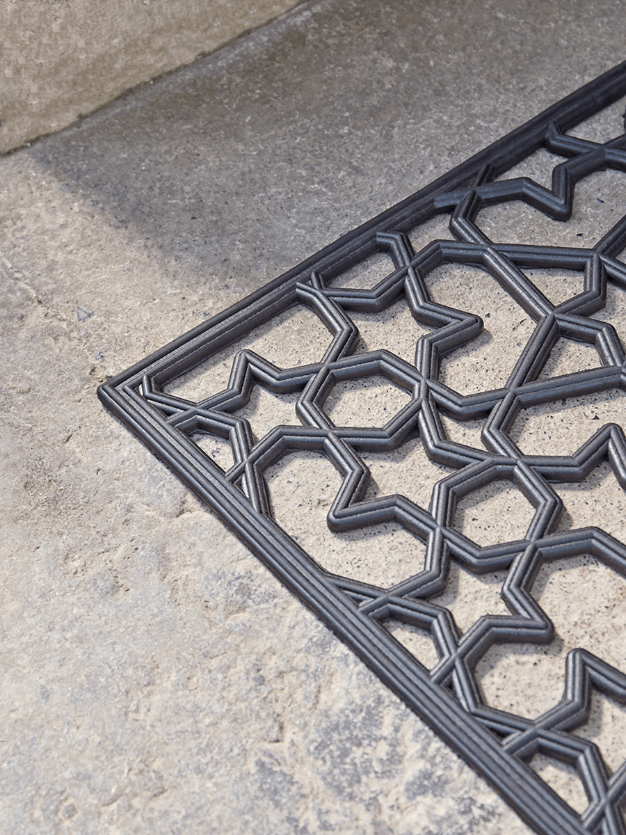 Product photograph of Star Rubber Doormat from Cox and Cox.