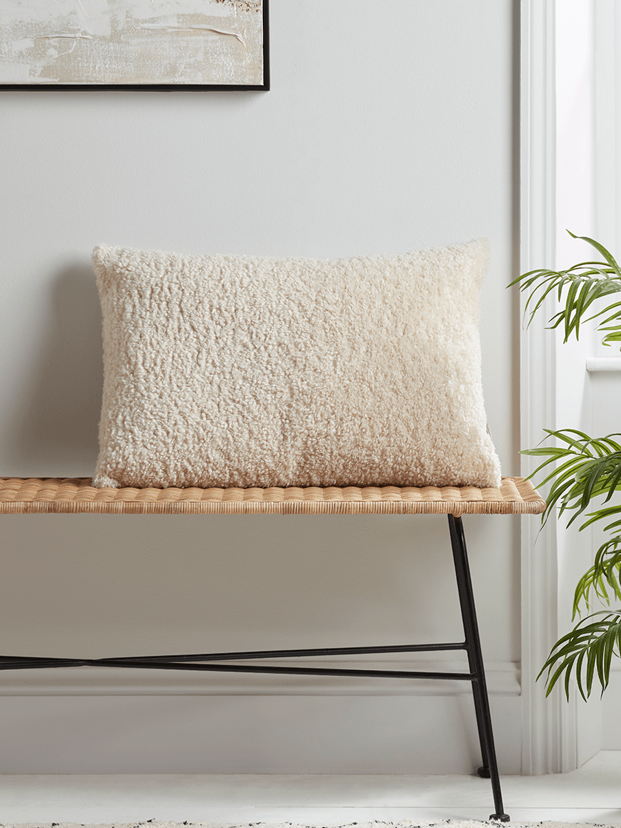 

Rectangle Teddy Cushion - Ivory