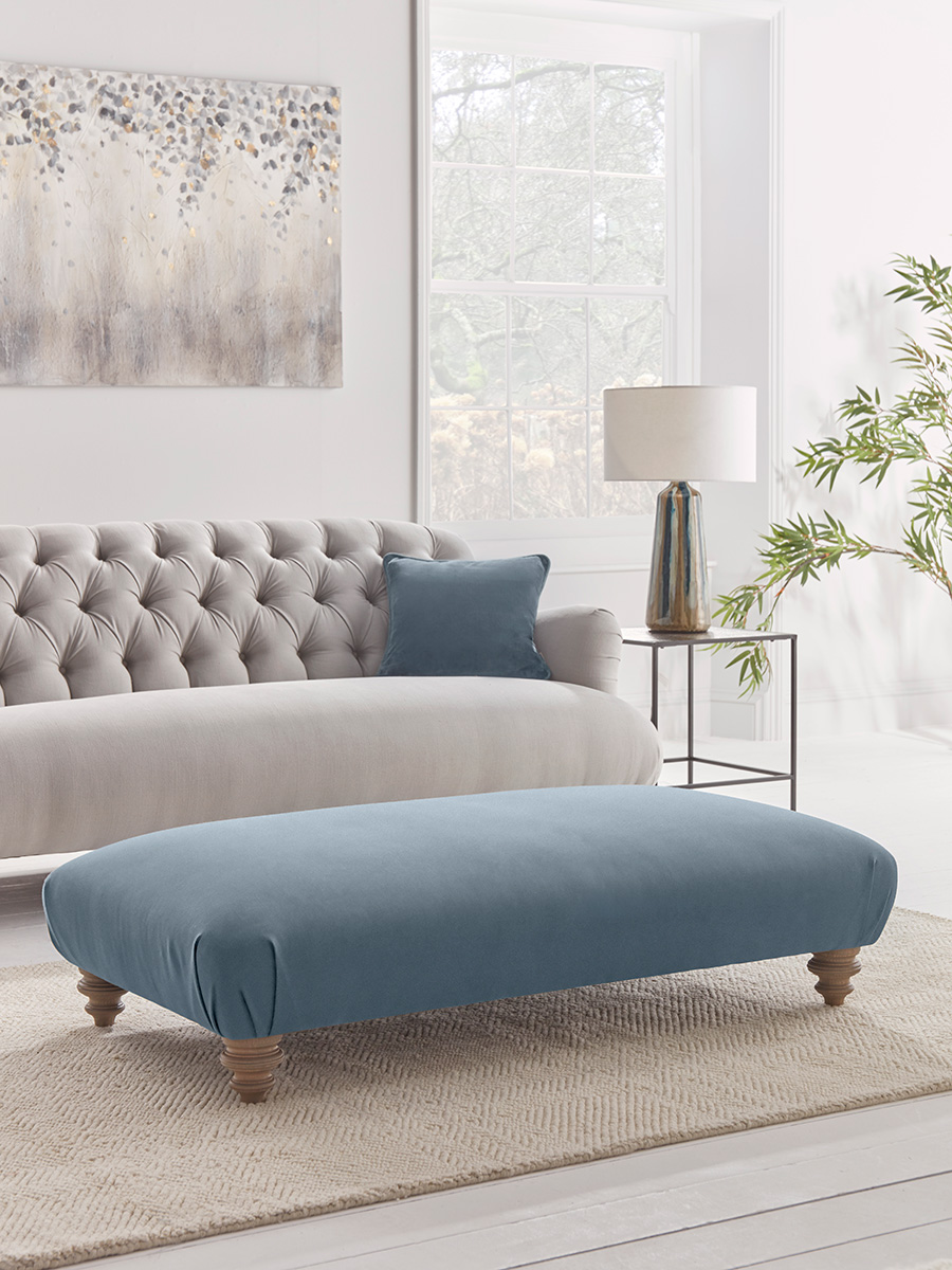 Photo of Cosy ottoman - soft grey velvet